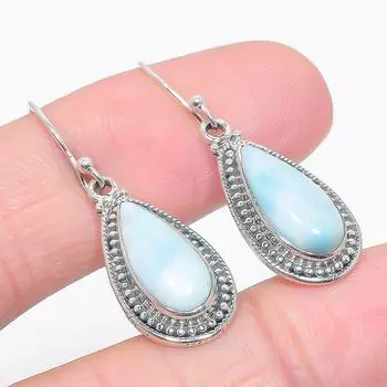 Natural Republic Larimar Gemstone 925 Solid Sterling Silver Earring 1.50 J2F13