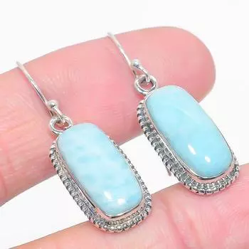 Natural Republic Larimar Gemstone 925 Solid Sterling Silver Earring 1.50 u3P67