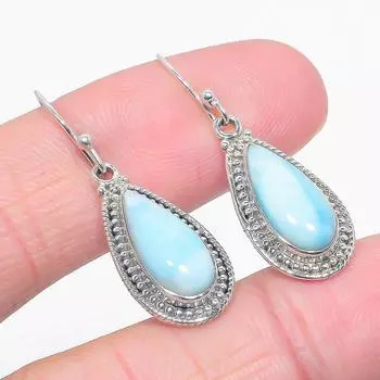 Natural Republic Larimar Gemstone 925 Solid Sterling Silver Earring 1.50 m0C12