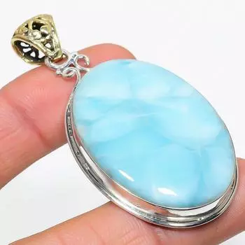 Natural Republic Larimar Gemstone 925 Solid Sterling Silver Pendant 2.50 d7B19