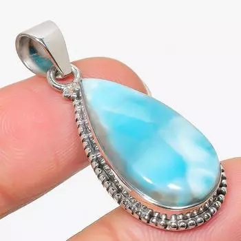 Natural Republic Larimar Gemstone 925 Solid Sterling Silver Pendant 1.75 m5B41