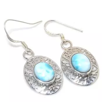 Natural Republic Larimar Gemstone 925 Solid Sterling Silver Earring 1.50 N4H91