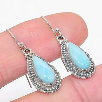 Natural Republic Larimar Gemstone 925 Solid Sterling Silver Earring 1.50 p8j67