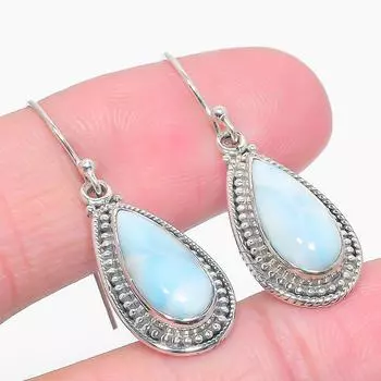 Natural Republic Larimar Gemstone 925 Solid Sterling Silver Earring 1.50 R7b09