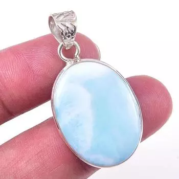 Natural Republic Larimar Gemstone 925 Solid Sterling Silver Pendant 1.50 s2D27