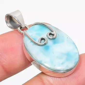 Natural Republic Larimar Gemstone 925 Solid Sterling Silver Pendant 1.75 u5t68