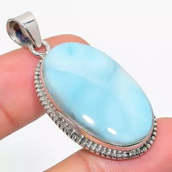 Natural Republic Larimar Gemstone 925 Solid Sterling Silver Pendant 1.75 c6j17