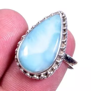 Natural Republic Larimar Gemstone 925 Solid Sterling Silver Gift Ring S.7 j6i91
