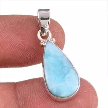 Natural Republic Larimar Gemstone 925 Solid Sterling Silver Pendant 1.25 S1d89