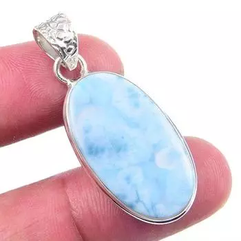 Natural Republic Larimar Gemstone 925 Solid Sterling Silver Pendant 1.75 F2B12