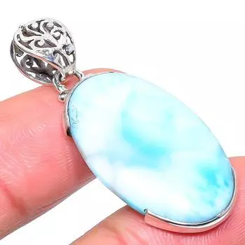 Natural Republic Larimar Gemstone 925 Solid Sterling Silver Pendant 1.77 i2f21