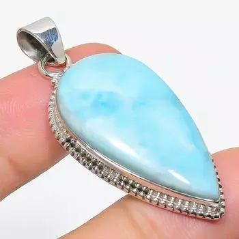 Natural Republic Larimar Gemstone 925 Solid Sterling Silver Gift Pendant 2 d2o19