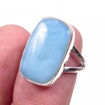 Natural Republic Larimar Gemstone 925 Solid Sterling Silver Gift Ring S.7 o4z33