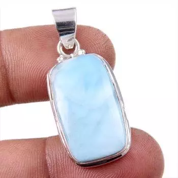 Natural Republic Larimar Gemstone 925 Solid Sterling Silver Pendant 1.75 f9j87