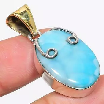 Natural Republic Larimar Gemstone 925 Solid Sterling Silver Pendant 1.50 K4f11