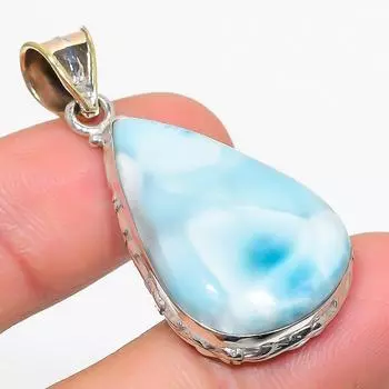 Natural Republic Larimar Gemstone 925 Solid Sterling Silver Pendant 1.75 a1g90