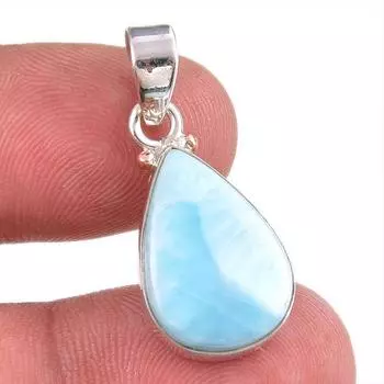 Natural Republic Larimar Gemstone 925 Solid Sterling Silver Pendant 1.25 w8B32