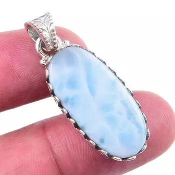 Natural Republic Larimar Gemstone 925 Solid Sterling Silver Pendant 1.50 D3H46