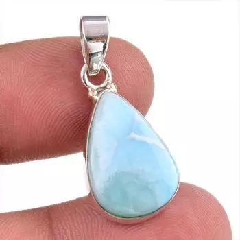 Natural Republic Larimar Gemstone 925 Solid Sterling Silver Pendant 1.25 i7n73