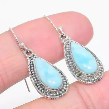 Natural Republic Larimar Gemstone 925 Solid Sterling Silver Earring 1.50 E1Z02