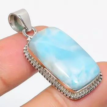 Natural Republic Larimar Gemstone 925 Solid Sterling Silver Pendant 1.75 E1l69
