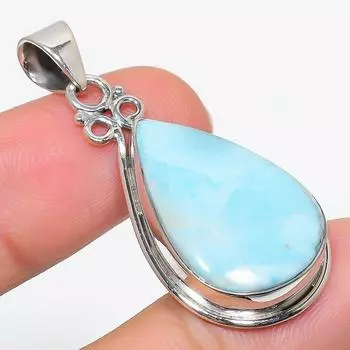 Natural Republic Larimar Gemstone 925 Solid Sterling Silver Pendant 1.75 E3D87