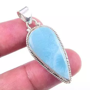 Natural Republic Larimar Gemstone 925 Solid Sterling Silver Pendant 1.50 w5F34
