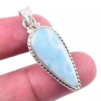 Natural Republic Larimar Gemstone 925 Solid Sterling Silver Pendant 1.50 Q9S65