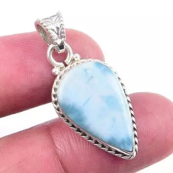 Natural Republic Larimar Gemstone 925 Solid Sterling Silver Pendant 1.25 M1M40