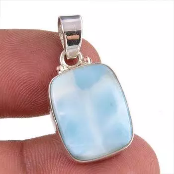 Natural Republic Larimar Gemstone 925 Solid Sterling Silver Pendant 1.25 f2G81