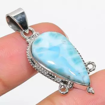 Natural Republic Larimar Gemstone 925 Solid Sterling Silver Pendant 1.75 O5f08