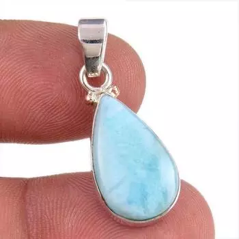 Natural Republic Larimar Gemstone 925 Solid Sterling Silver Pendant 1.25 e8m59