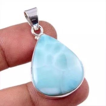 Natural Republic Larimar Gemstone 925 Solid Sterling Silver Pendant 1.75 s8E43