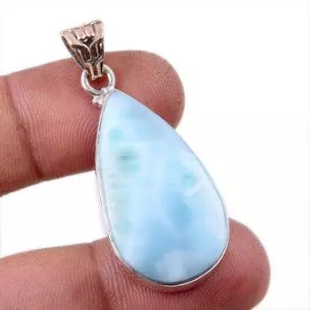 Natural Republic Larimar Gemstone 925 Solid Sterling Silver Pendant 1.75 n5J15