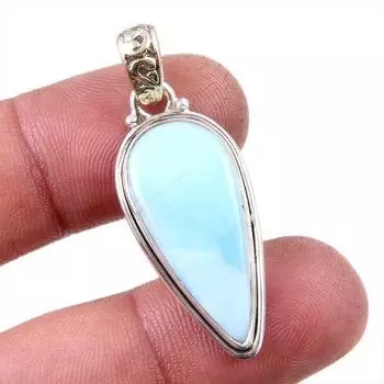 Natural Republic Larimar Gemstone 925 Solid Sterling Silver Pendant 1.5 c9P31