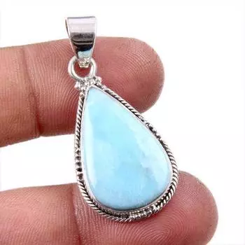 Natural Republic Larimar Gemstone 925 Solid Sterling Silver Pendant 1.75 n0E13