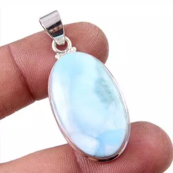 Natural Republic Larimar Gemstone 925 Solid Sterling Silver Pendant 1.75 Z8z75
