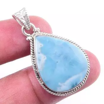 Natural Republic Larimar Gemstone 925 Solid Sterling Silver Pendant 1.50 I4w54