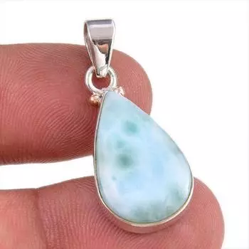 Natural Republic Larimar Gemstone 925 Solid Sterling Silver Pendant 1.25 P6T47