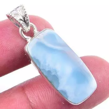 Natural Republic Larimar Gemstone 925 Solid Sterling Silver Pendant 1.50 w0O18