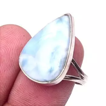 Natural Republic Larimar Gemstone 925 Solid Sterling Silver Gift Ring S.8 y5z41