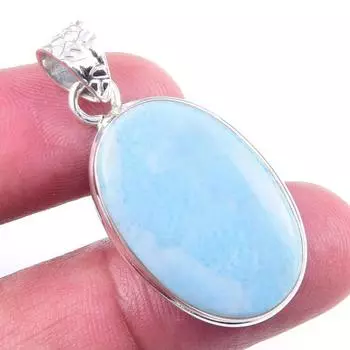 Natural Republic Larimar Gemstone 925 Solid Sterling Silver Pendant 1.50 c5u16