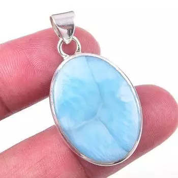 Natural Republic Larimar Gemstone 925 Solid Sterling Silver Pendant 1.50 V0h88