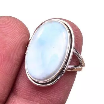 Natural Republic Larimar Gemstone 925 Solid Sterling Silver Gift Ring S.7 H1n45