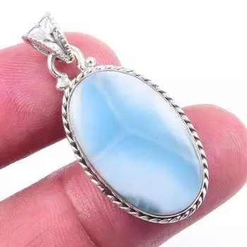 Natural Republic Larimar Gemstone 925 Solid Sterling Silver Pendant 1.50 U7z04