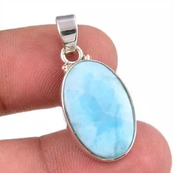 Natural Republic Larimar Gemstone 925 Solid Sterling Silver Pendant 1.25 i5o16