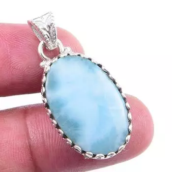 Natural Republic Larimar Gemstone 925 Solid Sterling Silver Pendant 1.50 e9l33