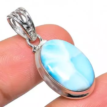Natural Republic Larimar Gemstone 925 Solid Sterling Silver Pendant 1.38 N3Y05