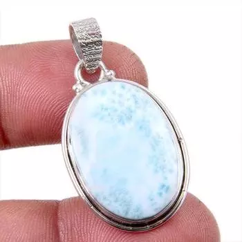 Natural Republic Larimar Gemstone 925 Solid Sterling Silver Pendant 1.5 a8q06