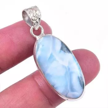 Natural Republic Larimar Gemstone 925 Solid Sterling Silver Pendant 1.50 M1v25